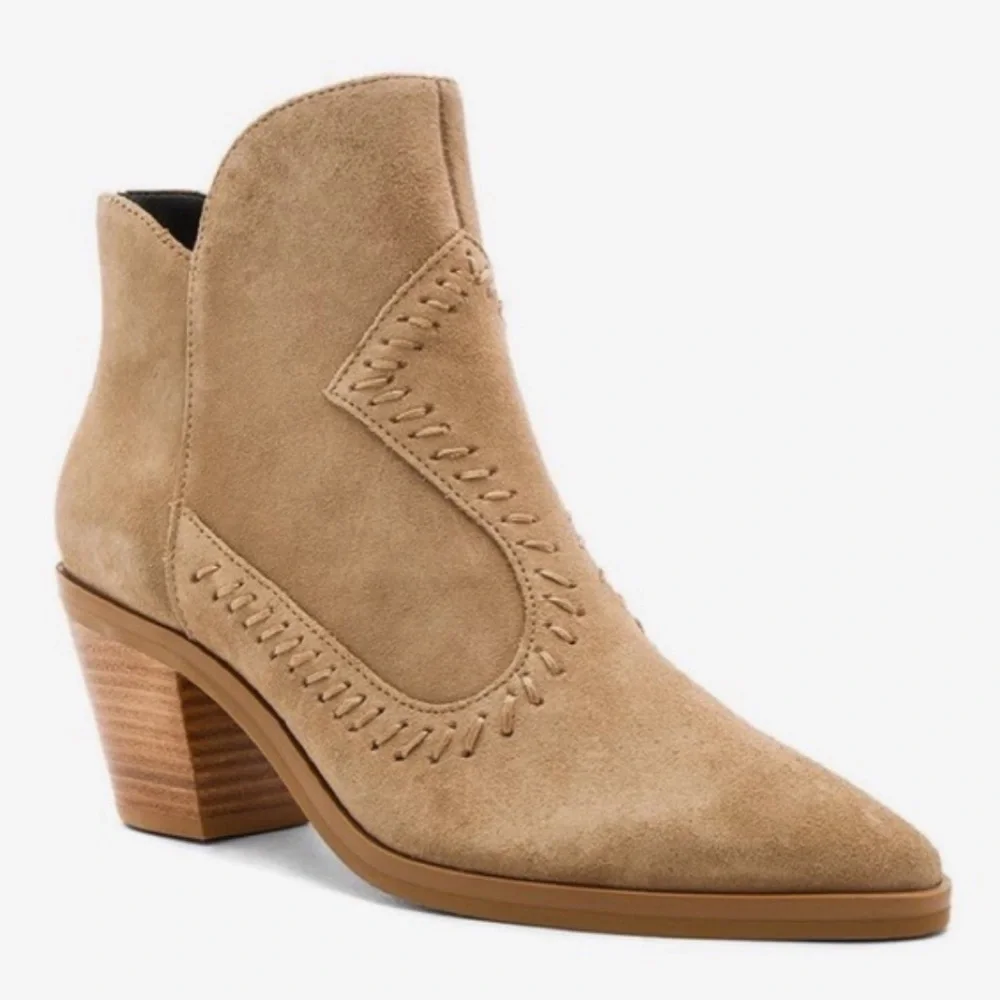 Rebecca Minkoff | Women’s taupe oiled suede Lulu ankle booties inside zip sz 7.5